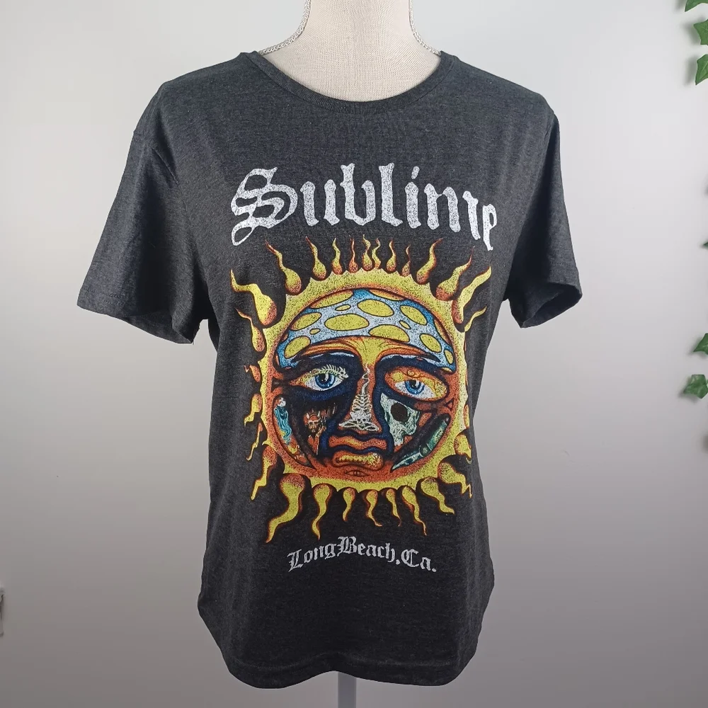 Sublime Graphic Print Tee Medium Gray -Short Sleeve -Long Beach -Rock - Picture 2 of 10